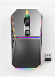 Retro-futuristic metal casing Wireless RGB Gaming Mouse