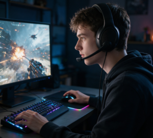 Gaming Headset – Open-Back Over-Ear Design with Noise-Cancelling Mic, Velour Earpads - Image 4