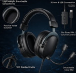 Wired Gaming Headset with 3.5mm and USB Dual Connectivity, 7.1 Surround Sound, Tuned 50mm Drivers, Detachable Mic - Image 3